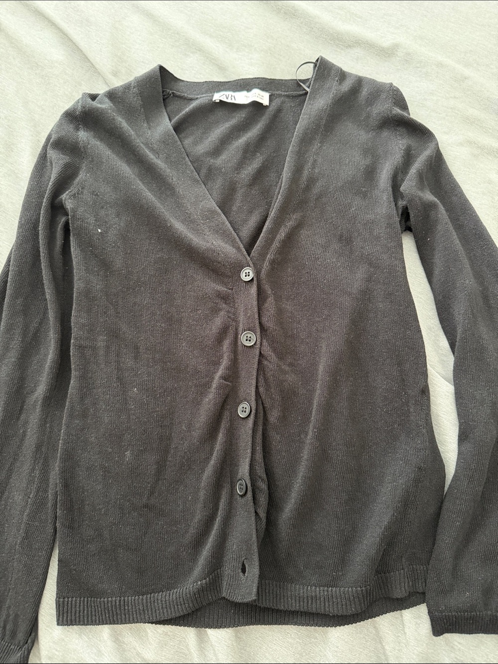 Zara Black V-Neck Button Front Cardigan